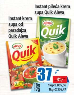 Instant pileća krem supa Quik Aleva