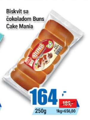 Biskvit sa čokoladom Buns Cake Mania