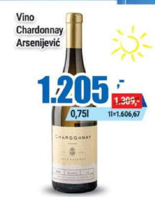 Vino Chardonnay Arsenijević