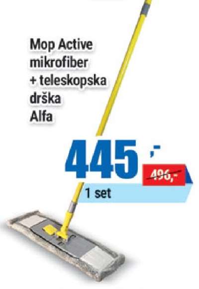 Mop Active mikrofiber + teleskopska držka Alfa
