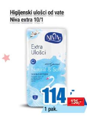 Higijenski ulošci od vate Niva extra 10/1