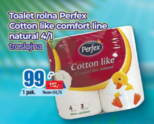 Toalet rolna Perfex Cotton like comfort line natural 4/1 troslojna