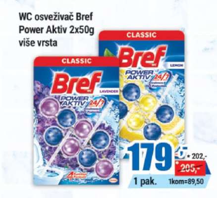 WC osvěžovač Bref Power Aktiv 2x50g