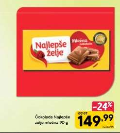 Čokolada Najlepše Želje mlečna 90 g