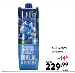Sok Life 100% borovnica 1 l