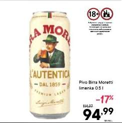 Pivo Birra Moretti limenka 0.5 l