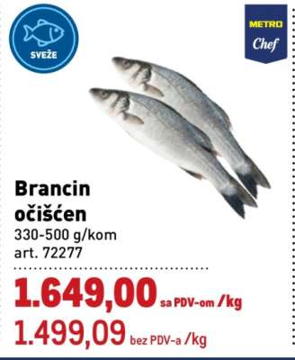 Brancin očišćen
