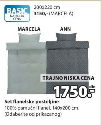 SET FLANELSKE POSTELJINE