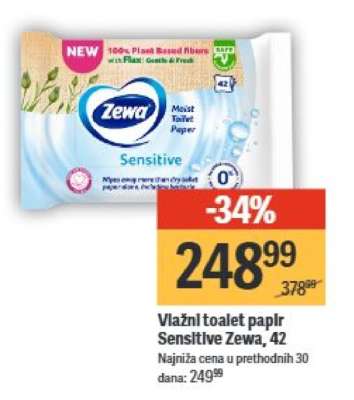 Vlažni toalet papir Sensitive Zewa, 42