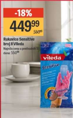 Rukavice Sensitive broj 8 Vileda