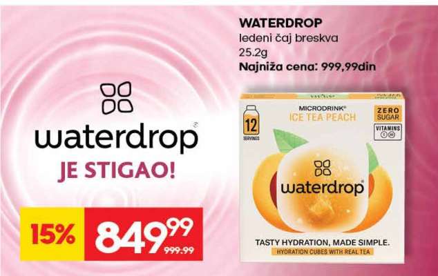 WATERDROP ledeni čaj breskva 25.2g
