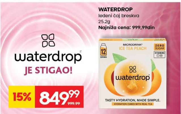 WATERDROP ledeni čaj breskva 25.2g