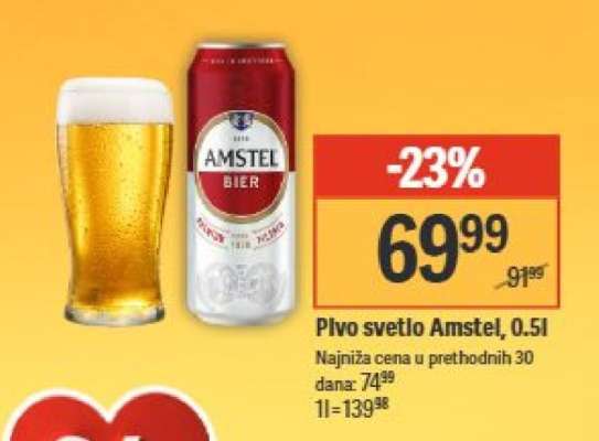 Pivo svetlo Amstel 0,5L