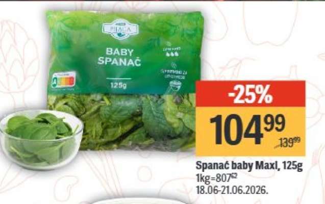 Spanać baby Maxi, 125g