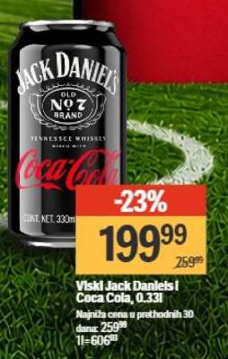 Viski Jack Daniels i Coca Cola, 0.33l