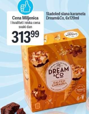 Sladoled slana karamela Dream&Co, 6x120ml