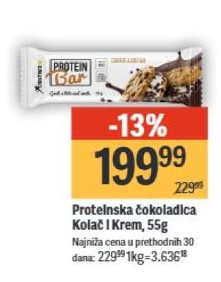 Proteinska čokoladica Kolač I Krem, 55g