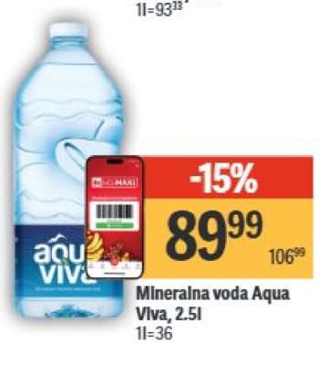 Mineralna voda Aqua Viva, 2.5l