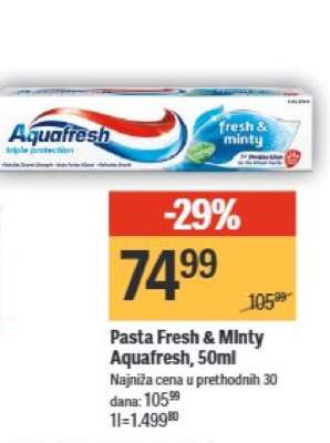 Pasta Fresh & Minty Aquafresh, 50ml