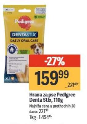 Hrana za pse Pedigree Denta Stix 110g
