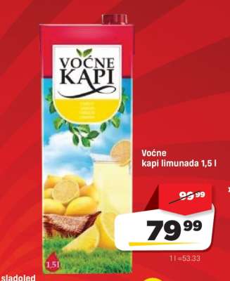 Voćne kapi limunada, 1.5 l