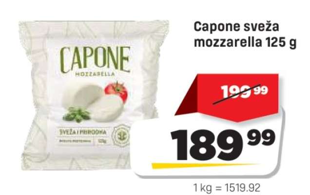 Capone sveža mozzarella 125 g