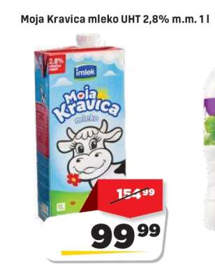 Moja Kravica mleko UHT 2,8% m.m. 1 l