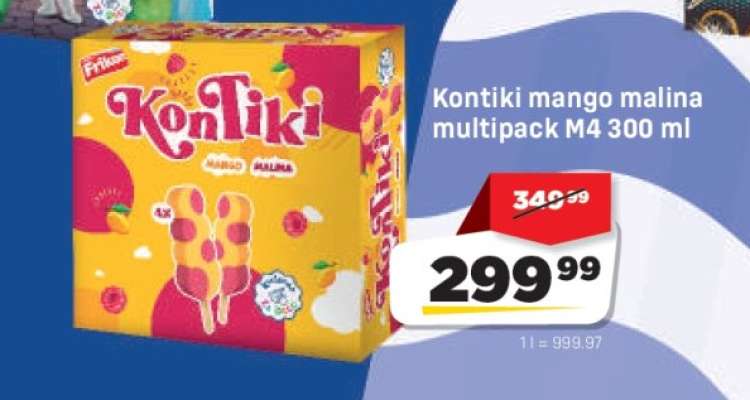 Kontiki mango malina multipack M4 300 ml