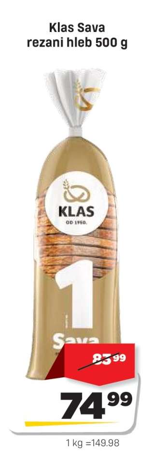 Klas Sava rezani hleb 500 g