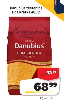 Danubius testenina fida kratka 400 g