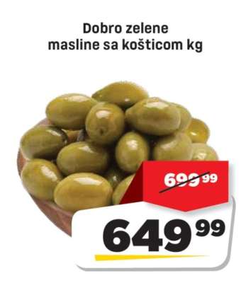 Dobro zelene masline sa košticom kg