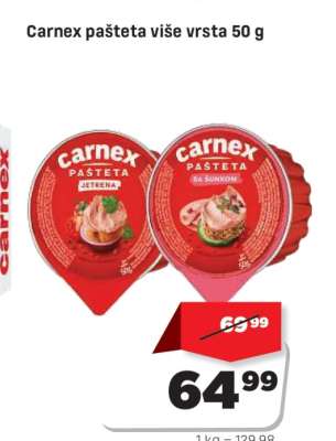 Carnex pašteta više vrsta 50 g