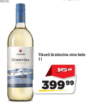 Tikveš Graševina vino belo 1 l