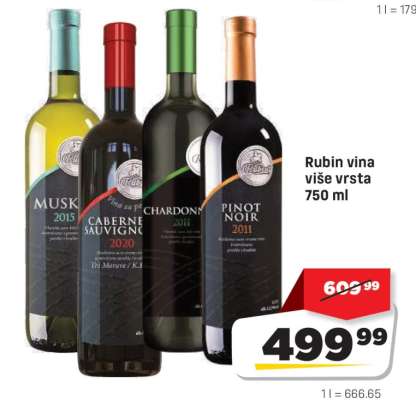 Rubin vina više vrsta 750 ml