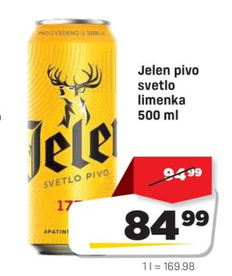 Jelen pivo svetlo limenka 500 ml