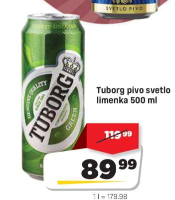Tuborg pivo svetlo limenka 500 ml
