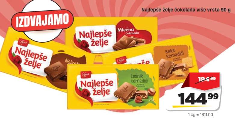 Najlepše želje čokolada