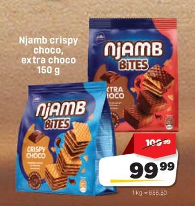 Njamb crispy choco, extra choco 150 g