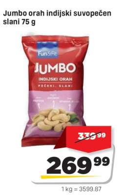 Jumbo orah indijski suvopečen slani 75 g