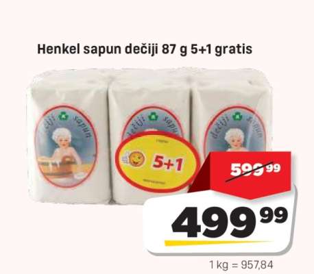 Henkel sapun dečiji 87 g 5 1 gratis