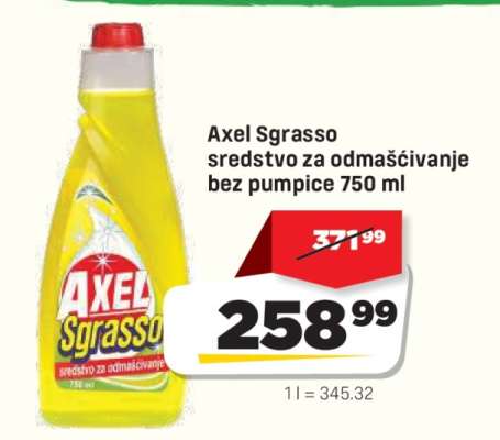 Axel Sgrasso sredstvo za odmašćivanje bez pumpice 750 ml