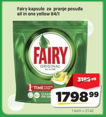 Fairy kapsule za pranje posuđa all In one yellow 84/1