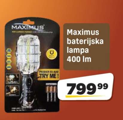 Maximus baterijska lampa 400 lm