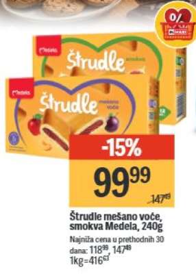 Štrudle mešano voće smokva Medela 240g
