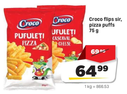 Croco flips sir, pizza puffs 75 g