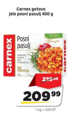 Carnex gotovo jelo posni pasulj 400 g