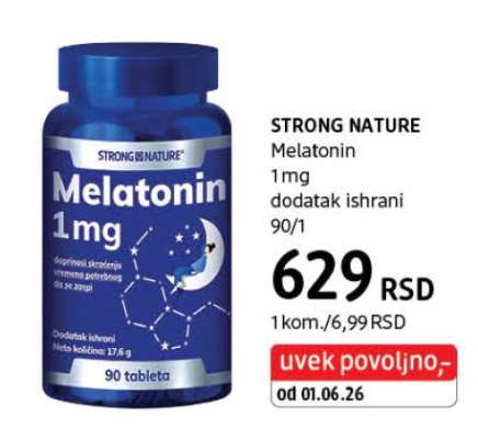 STRONG NATURE Melatonin 1mg