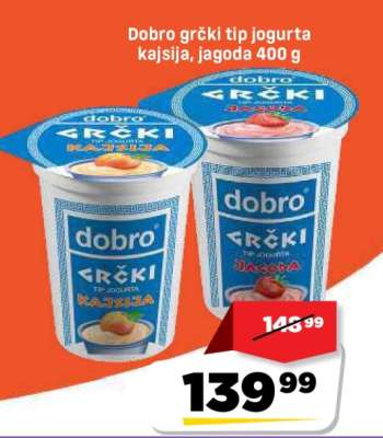 Dobro grčki tip jogurta kajsija, jagoda 400 g