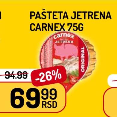 PAŠTETA JETRENA CARNEX 75g