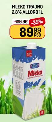 Mleko trajno 2,8% Alloro 1l